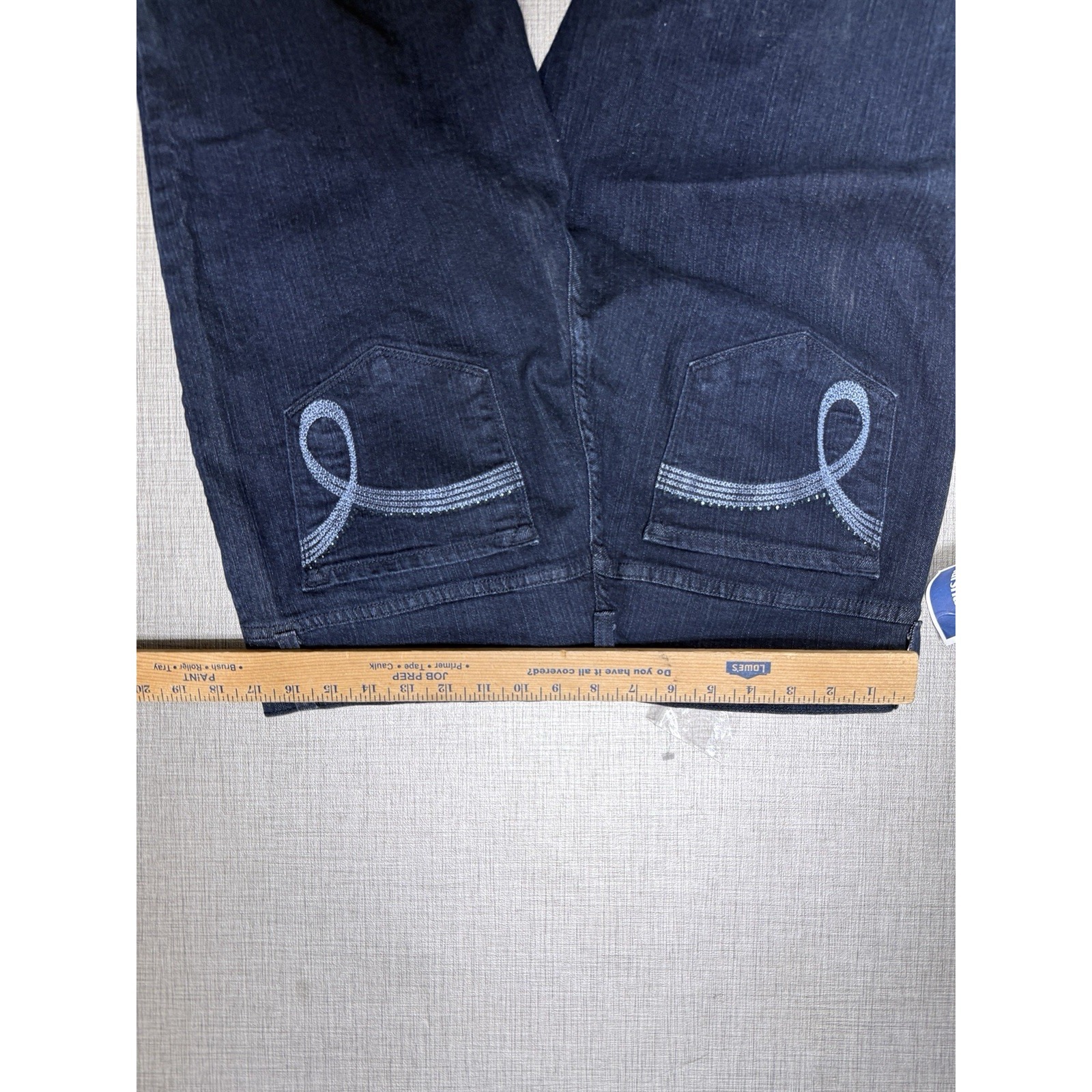 Nydj Lift Tuck Boot Leg Jeans In Dark Blue W Studs Size 16 Nwt — image 8 of 8